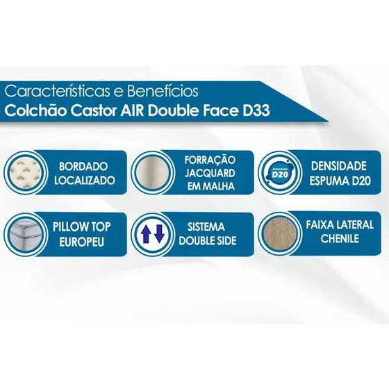 COLCHÃO CASAL D33 DOUBLE FACE - CASTOR imagem 3